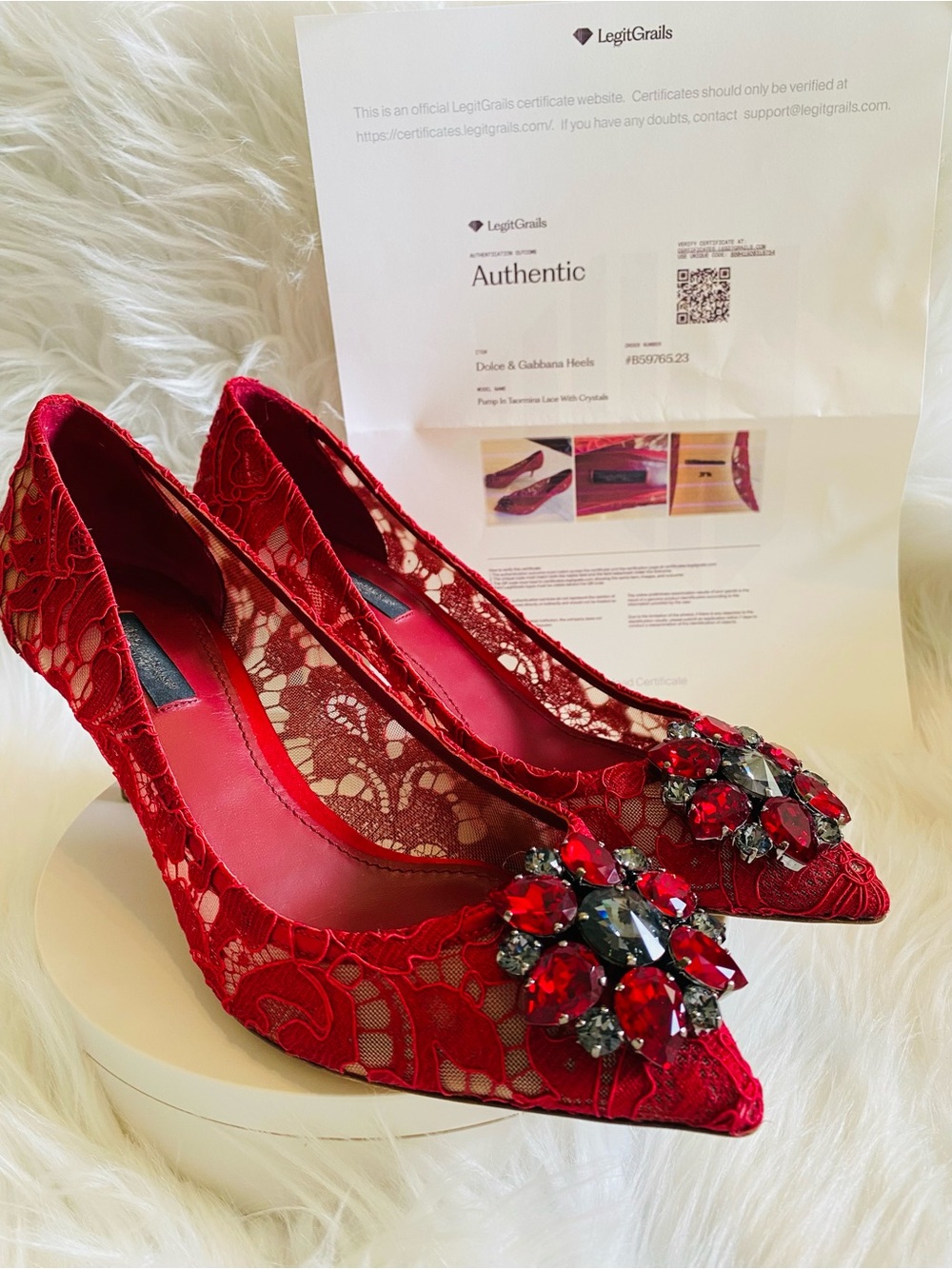 Dolce & Gabbana Bellucci Taormina Silk & Lace Pumps w Swarovski Crystals.